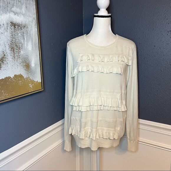 Diane von Furstenberg Benni Ruffled Merino Pullover Sweater - Picture 5 of 14